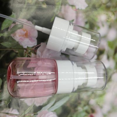100ml Petg Pump Bottle Transparent Pink Single Packing Fine Sprayer White Facial Soft Touch