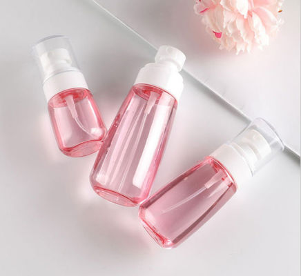 100ml Petg Pump Bottle Transparent Pink Single Packing Fine Sprayer White Facial Soft Touch
