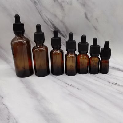 100ml Amber Glass Cosmetic Bottles Dropper Ratchet Closure Protect Children