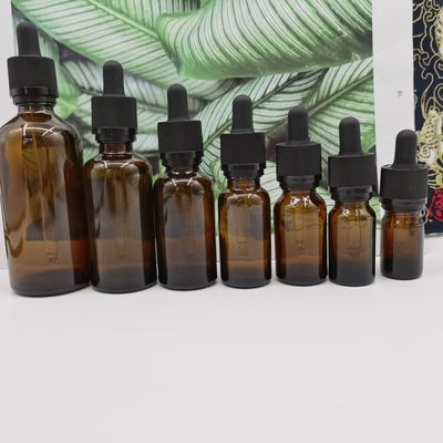 100ml Amber Glass Cosmetic Bottles Dropper Ratchet Closure Protect Children