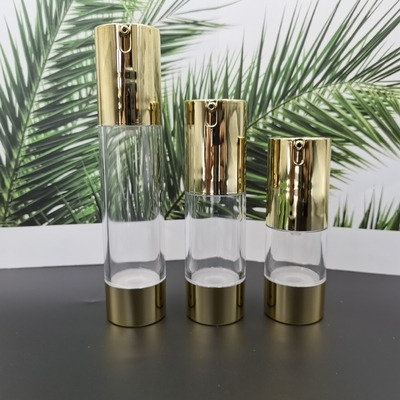 Factory Price Shiny Silver Color 15ml, 30ml, 50ml Skincare Packaging Luxury Airless Bottle 2022