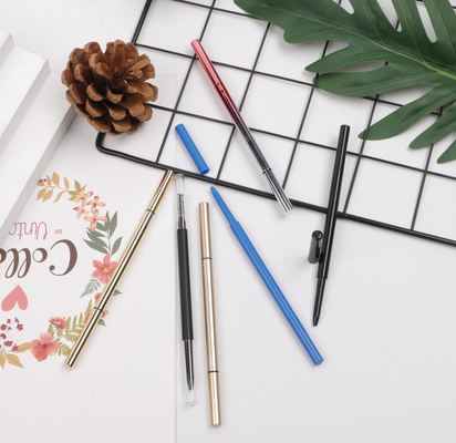 Delicate Triangle Eyebrow Pencil 146mm 7mm ABS Double Head Eye Makeup Container With Brush