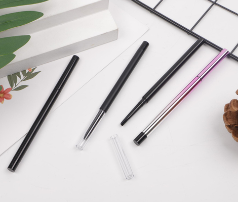 Round Head Retractable Eyebrow Pencil Slim Body Black Color Solid