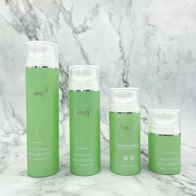 PCR Material 50ml 100ml 150ml 200ml Optional Color Snap On PP Airless Pump Bottles